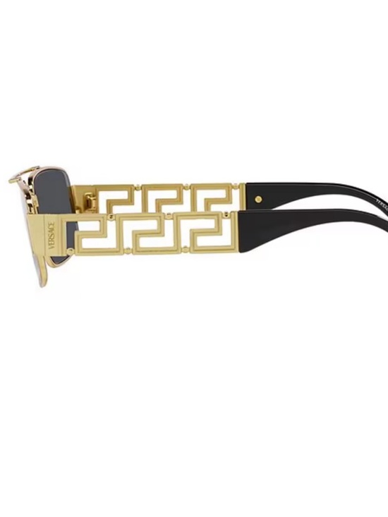 Versace Unisex Greca 61mm Navigator Sunglasses Black with Case Revolve $385 NEW main image 9